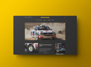 Captura de tela da página inicial do site SpeedFreaks, destacando várias seções de conteúdo relacionadas a Cultura Automotiva em um layout moderno com fundo amarelo.
